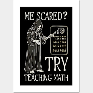 Halloween Math Teacher Shirt | Me Scared? Try Teaching Math Posters and Art